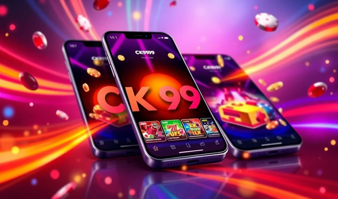 CK999 app in action on mobile device with gaming features, capturing the thrill of online casino gaming for users.