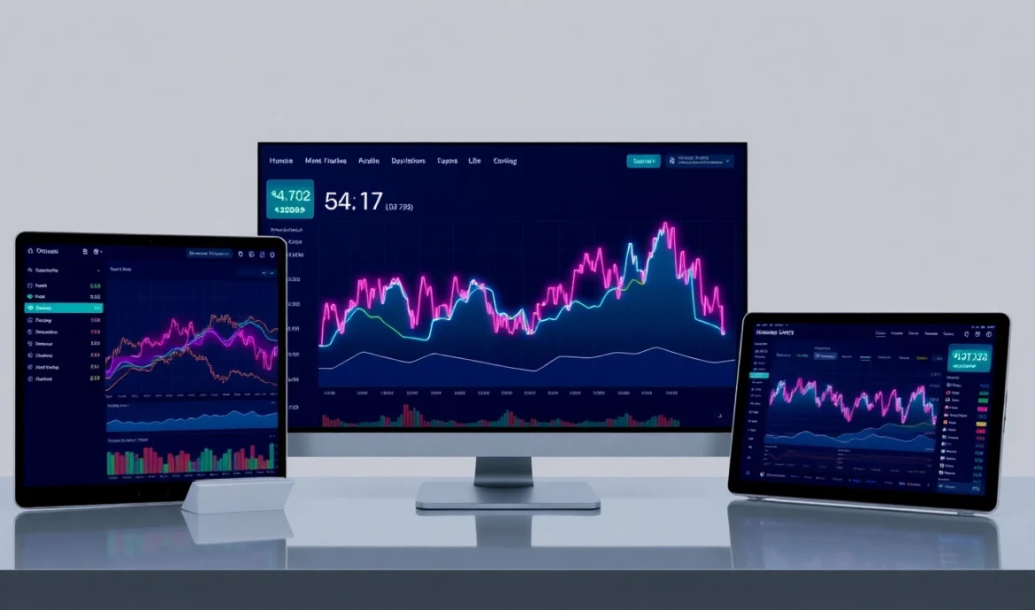 AICoin platform showcasing live crypto market charts and secure trading interface across devices for global users.