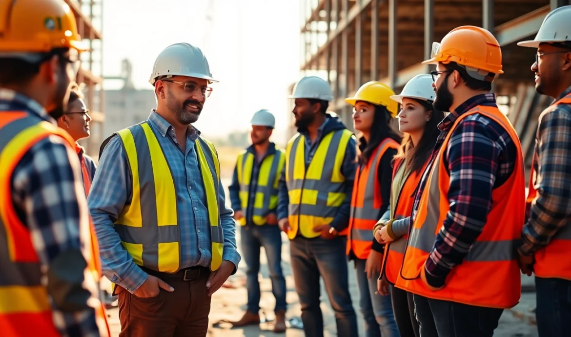 Experienced contractor overseeing construction work on-site to ensure project success and quality.