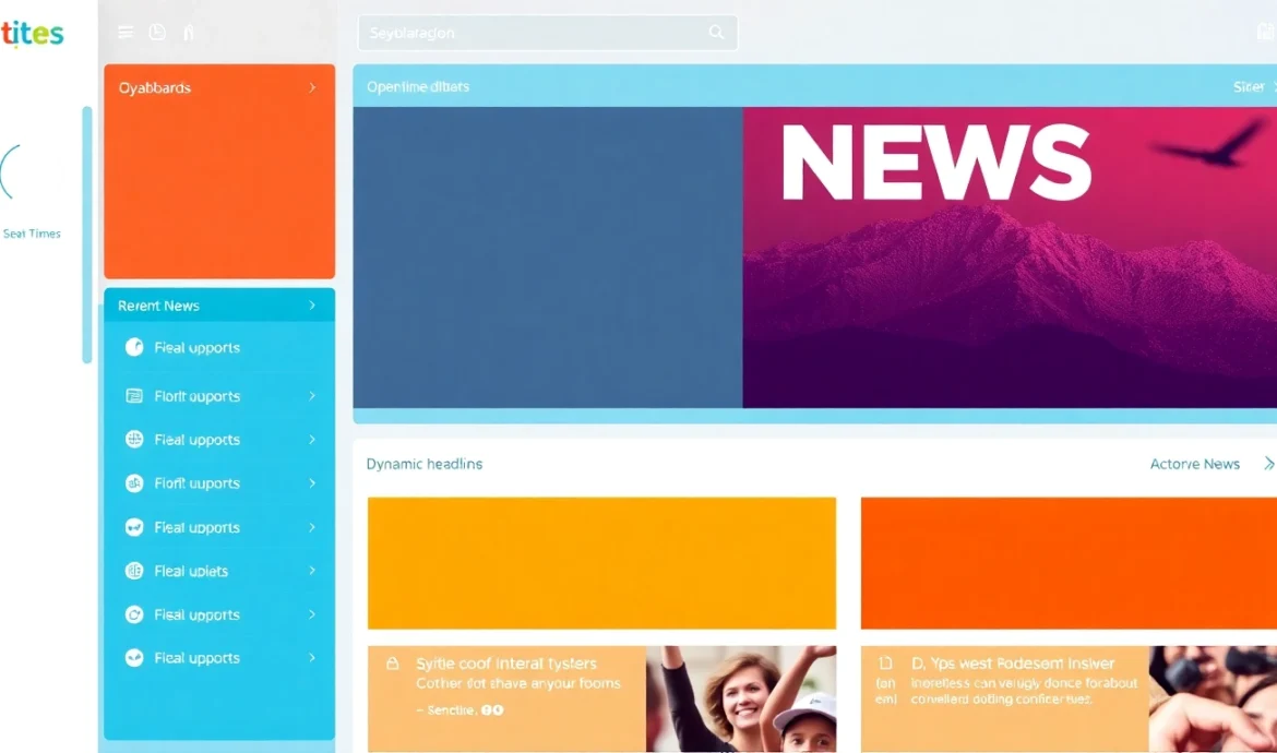 Latest News highlights featuring a sleek digital interface with trending headlines and a modern