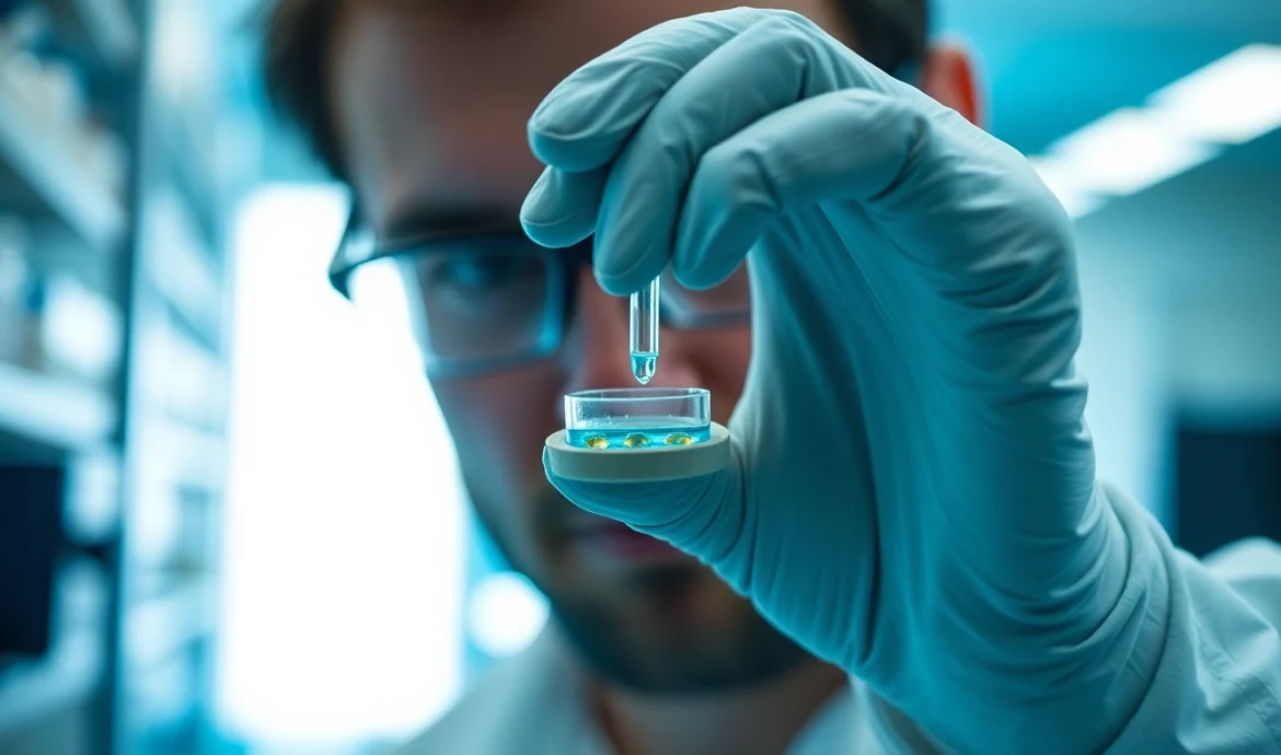 Fecondazione in vitro process being conducted by a scientist in a sterile lab environment,