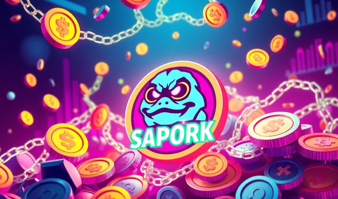 Dynamic illustration featuring APORK Token and Pepe meme, showcasing multi-chain and GambleFi