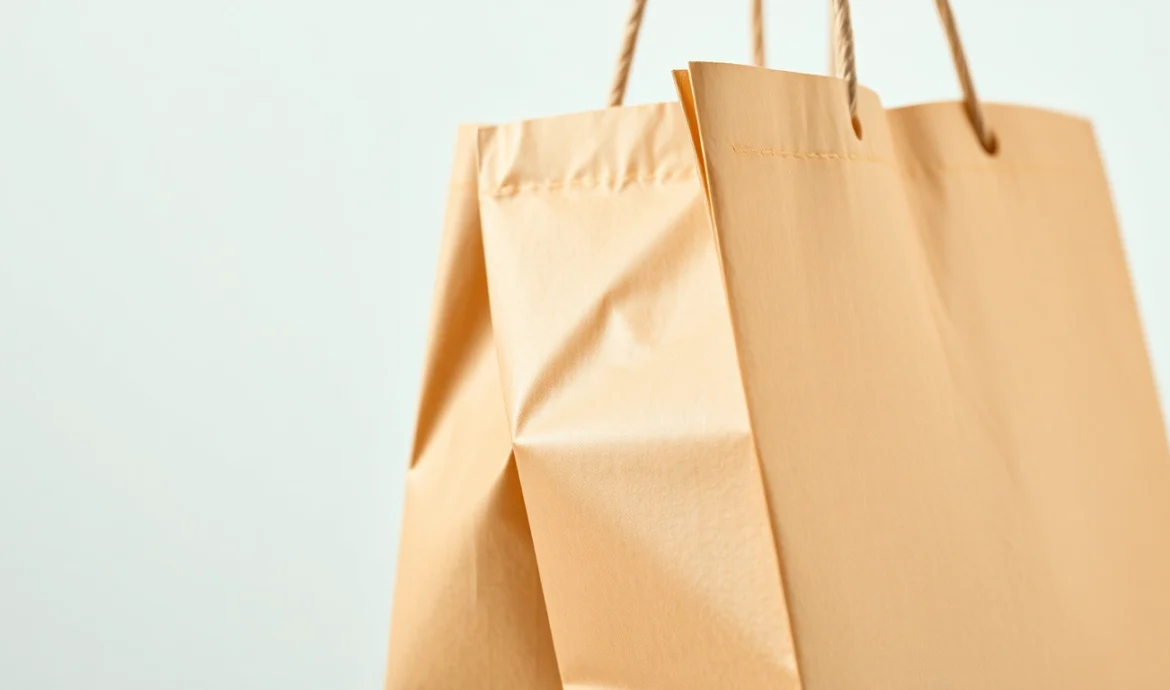 Showcase of a sturdy paper bag with handles, highlighting eco-friendly torba papierowa for