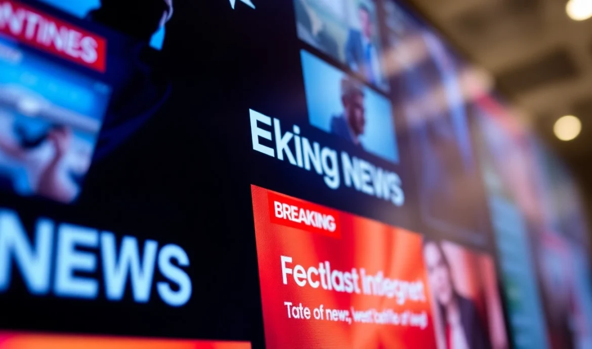 Breaking news update on Latest News with digital headlines on modern screen, highlighting key