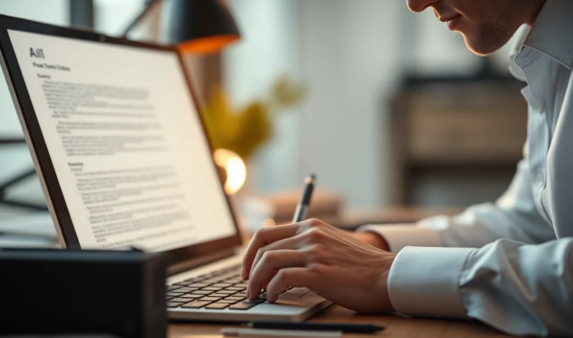 Person humanizing AI text to ensure authentic communication and effective message delivery