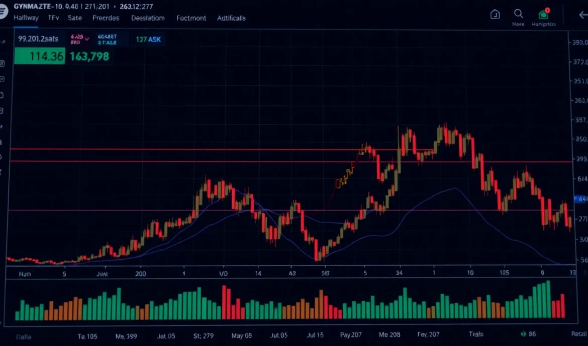 Trading view real-time chart displaying market trends with detailed technical indicators and